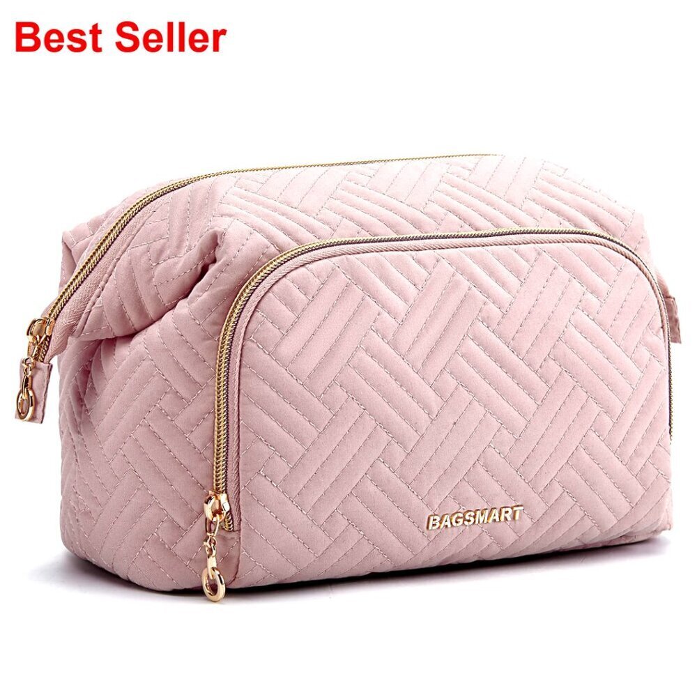 Large Waterproof Travel Makeup Bag Organizer with Mesh Pockets